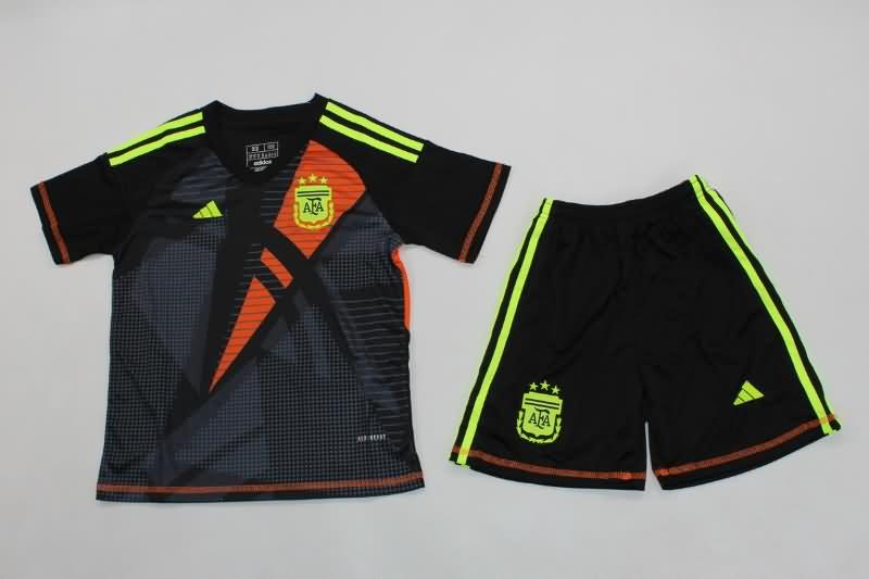 Kids Argentina Soccer Jersey Copa America Goalkeeper Black Replica 2024