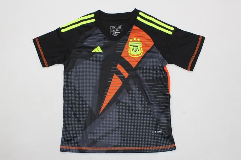 Kids Argentina Soccer Jersey Copa America Goalkeeper Black Replica 2024