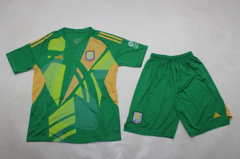 Kids Aston Villa Soccer Jersey Goalkeeper Green Replica 24/25