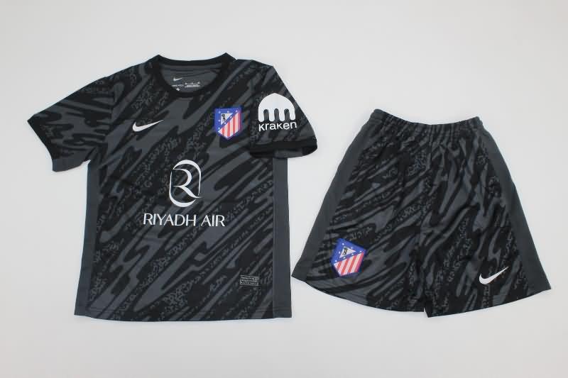 Kids Atletico Madrid Soccer Jersey Goalkeeper Black Replica 24/25
