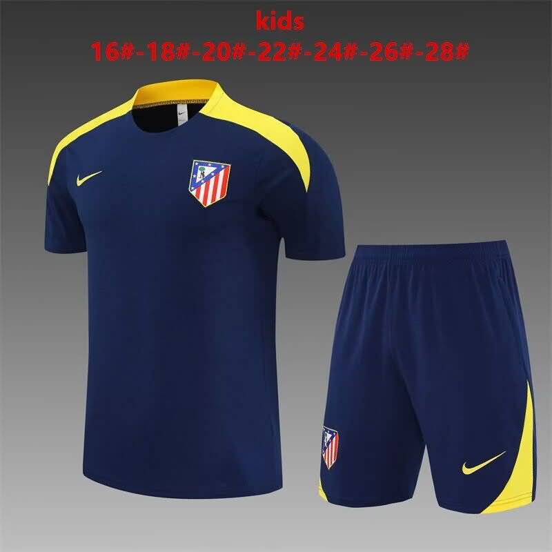 Kids Atletico Madrid 24/25 Training Soccer Jersey And Shorts