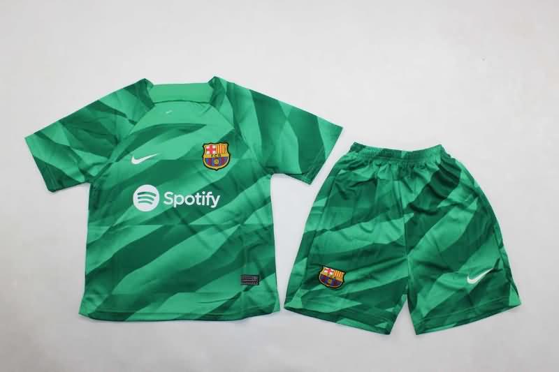 Kids Barcelona Soccer Jersey Goalkeeper Green Replica 24/25