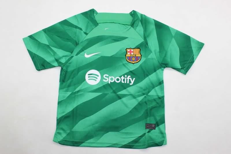 Kids Barcelona Soccer Jersey Goalkeeper Green Replica 24/25