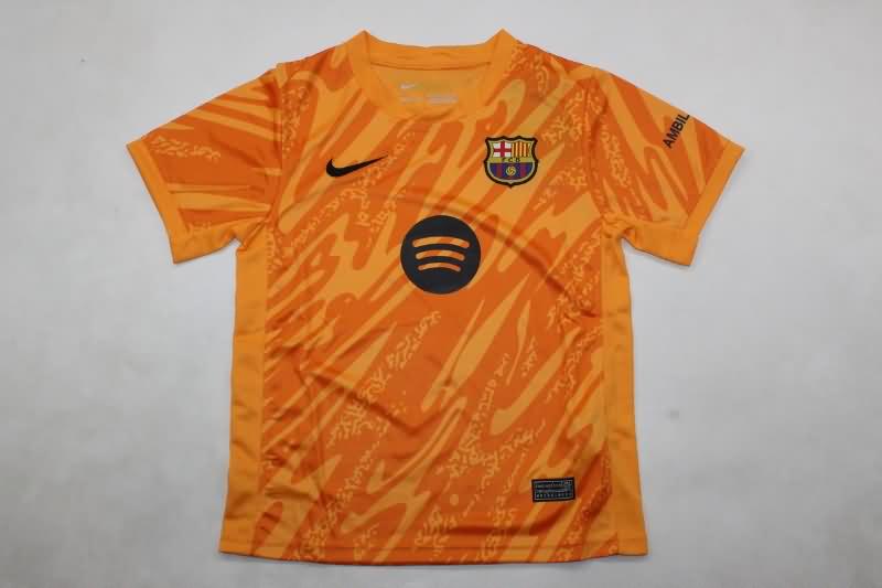 Kids Barcelona Soccer Jersey Goalkeeper Orange Replica 24/25
