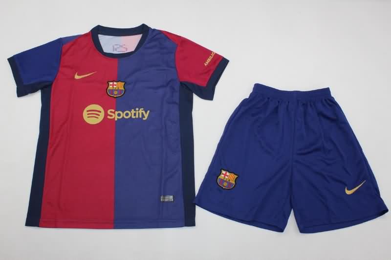 Kids Barcelona Soccer Jersey Home Replica 24/25