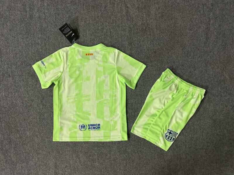 Kids Barcelona 24/25 Third Soccer Jersey And Shorts Sponsor 03