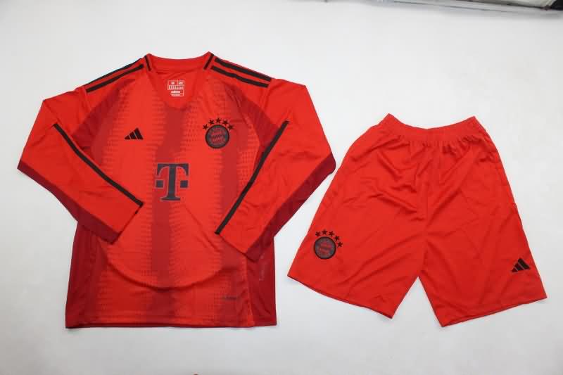 Kids Bayern Munich Soccer Jersey Home Long Sleeve Replica 24/25