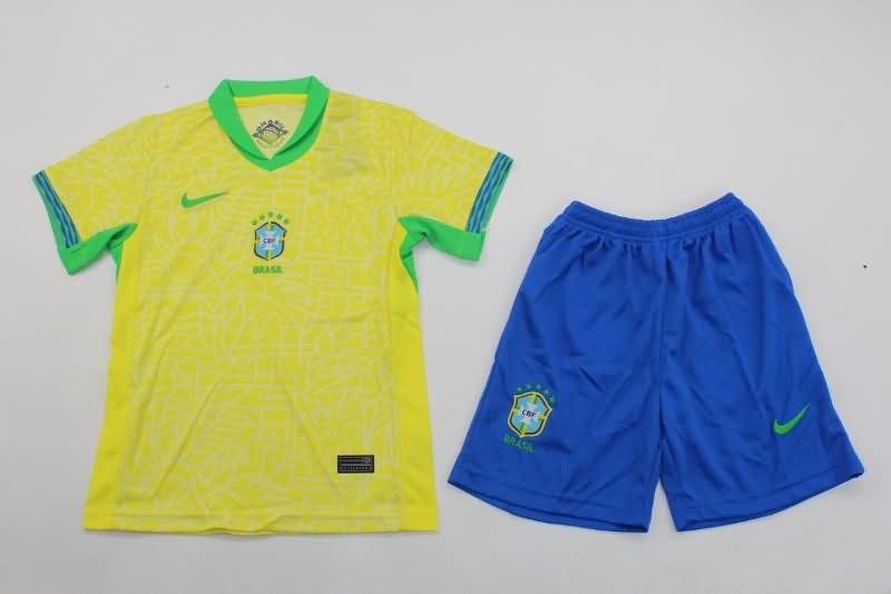 Kids Brazil Soccer Jersey Copa America Home Replica 2024