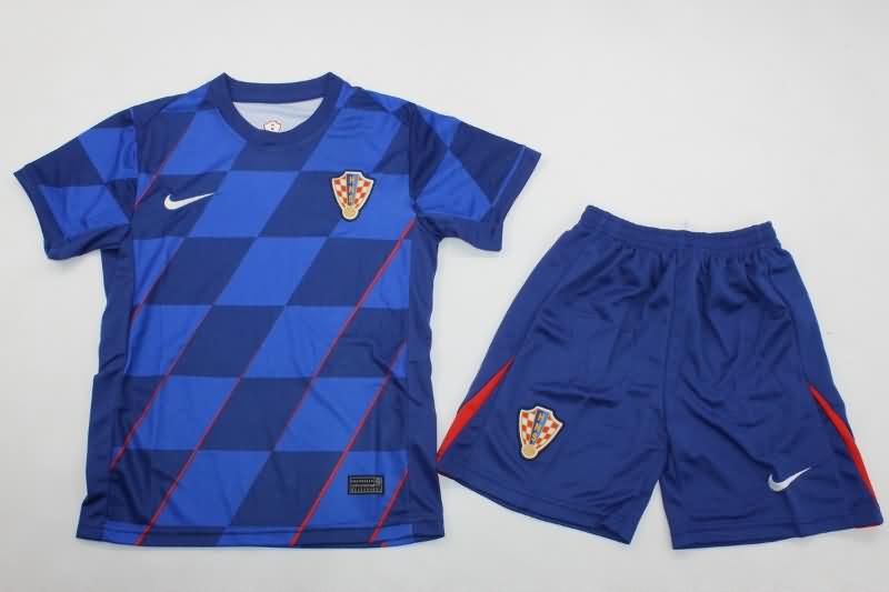 Kids Croatia Soccer Jersey Away Replica 2024
