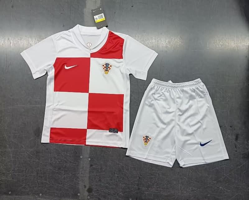 Kids Croatia Soccer Jersey Home Replica 2024