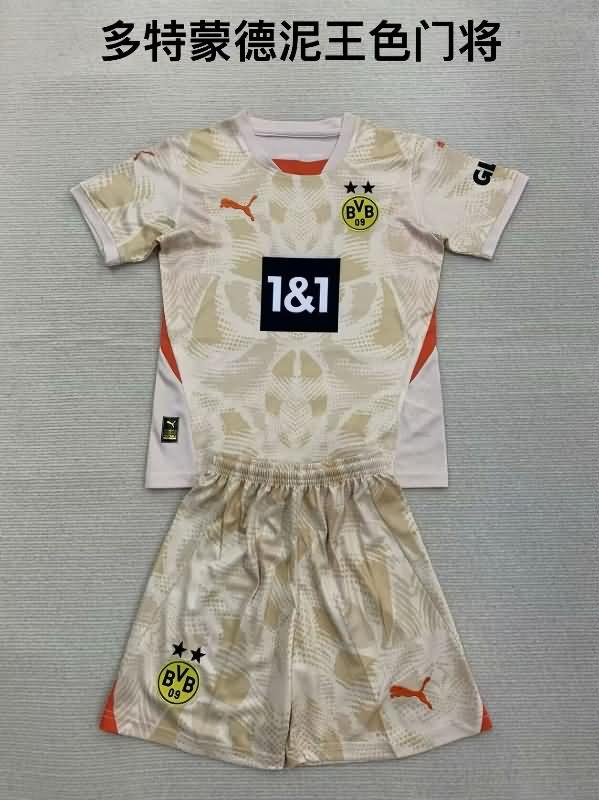 Kids Dortmund Soccer Jersey Goalkeeper Cream Replica 24/25