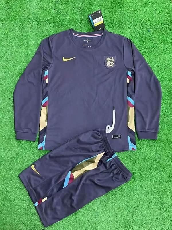 Kids England Soccer Jersey Away Long Sleeve Replica 2024