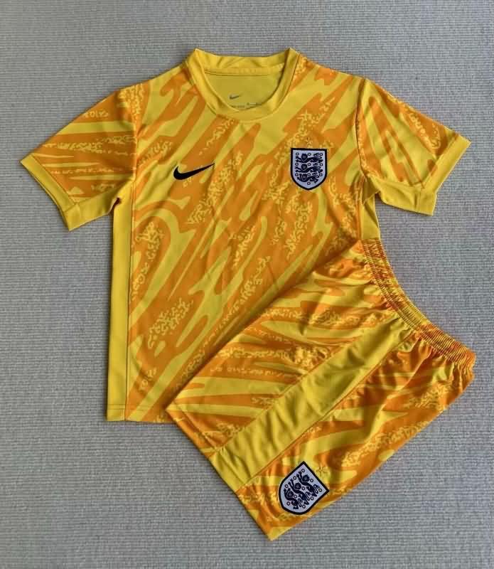 Kids England Soccer Jersey Goalkeeper Yellow Replica 2024