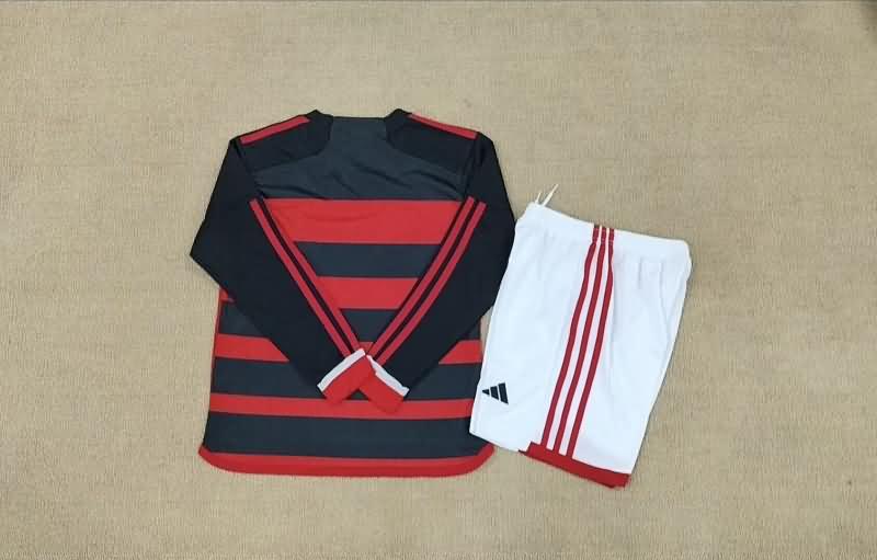 Kids Flamengo Soccer Jersey Home Long Sleeve Replica 2024