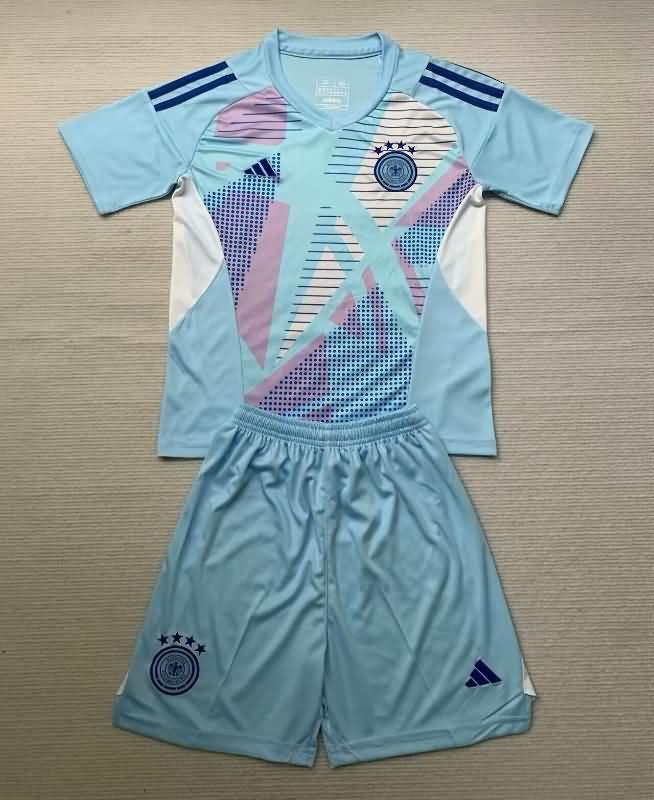 Kids Germany Soccer Jersey Goalkeeper Blue Replica 2024