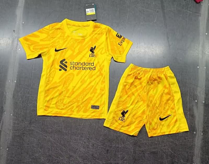 Kids Liverpool Soccer Jersey Goalkeeper Yellow Replica 24/25