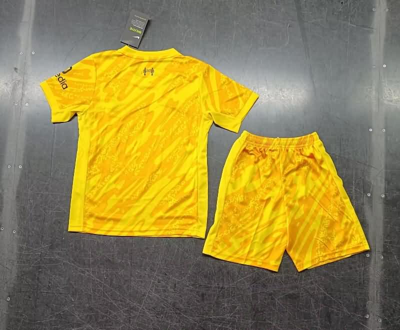 Kids Liverpool Soccer Jersey Goalkeeper Yellow Replica 24/25