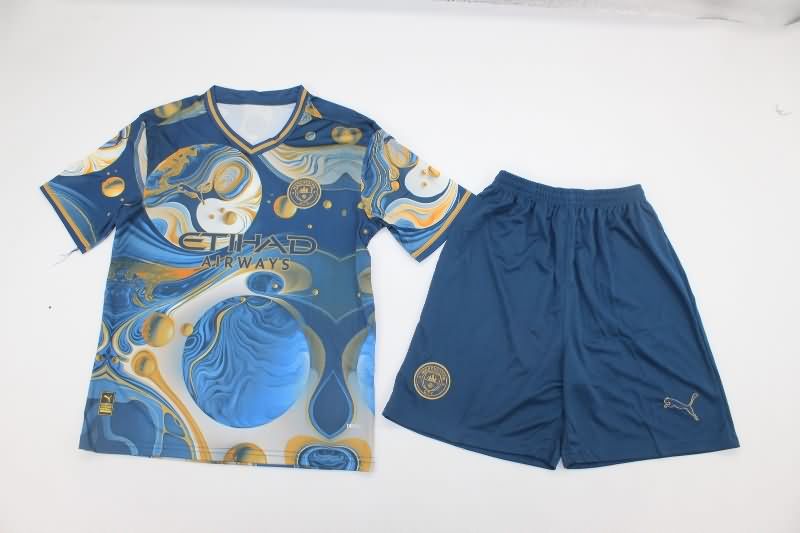Kids Manchester City 24/25 Special Soccer Jersey And Shorts