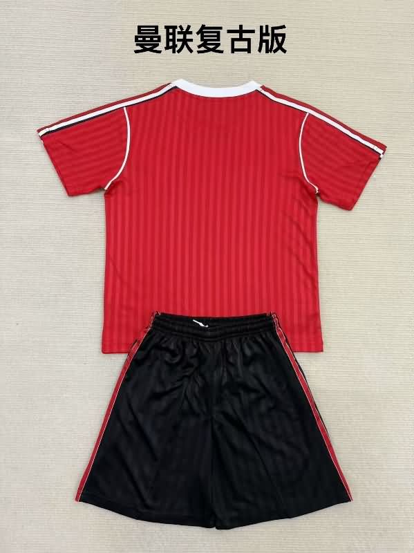 Kids Manchester United 24/25 Red Soccer Jersey And Shorts