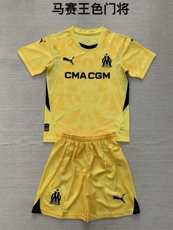 Kids Marseilles Soccer Jersey Goalkeeper Yellow Replica 24/25