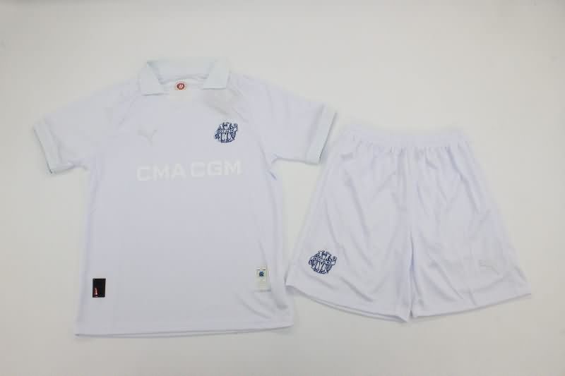 Kids Marseilles Soccer Jersey White Replica 24/25