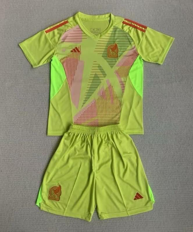 Kids Mexico Soccer Jersey Copa America Goalkeeper Yellow Replica 2024