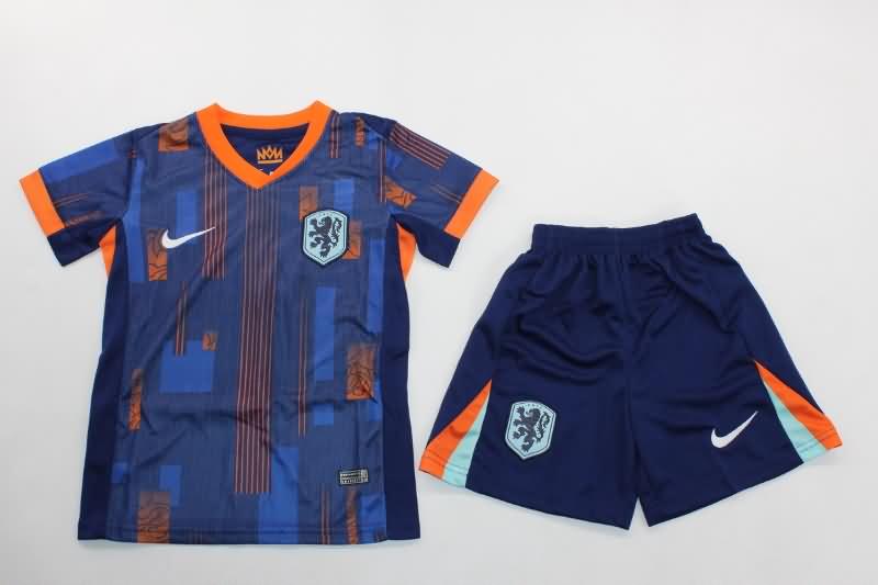 Kids Netherlands Soccer Jersey Away Replica 2024