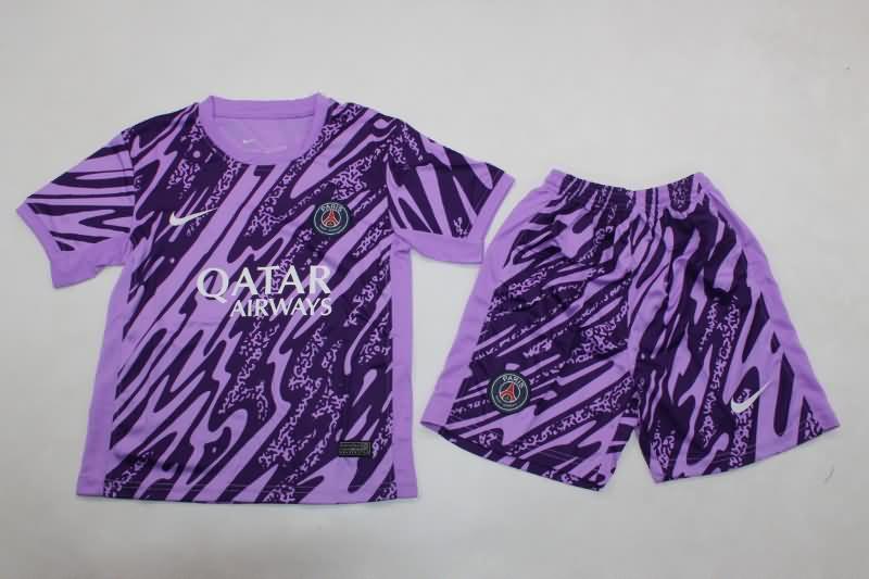 Kids Paris St Germain Soccer Jersey Goalkeeper Purples Replica 24/25