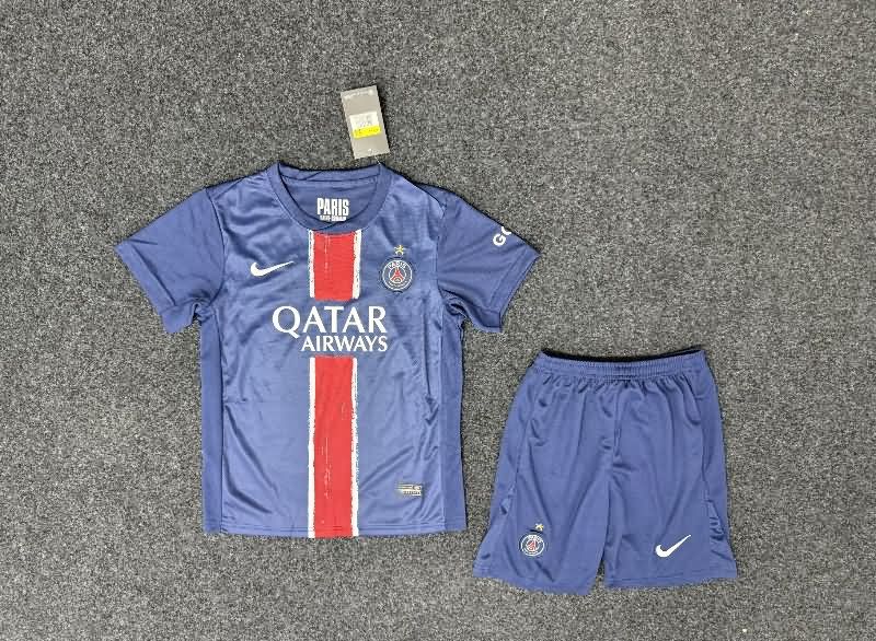 Kids Paris St German 24/25 Home Soccer Jersey And Shorts With Star