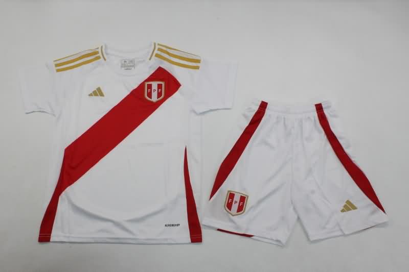 Kids Peru Soccer Jersey Copa America Home Replica 2024