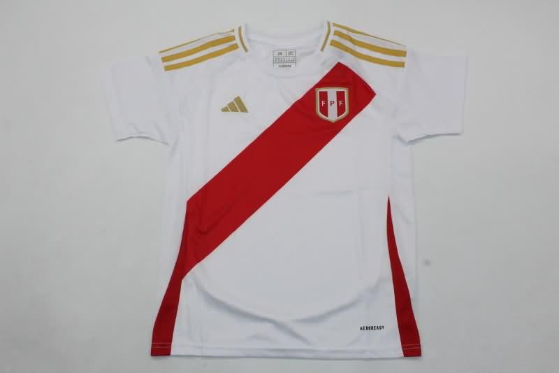 Kids Peru Soccer Jersey Copa America Home Replica 2024