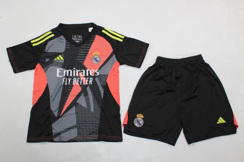 Kids Real Madrid Soccer Jersey Goalkeeper Black Replica 24/25