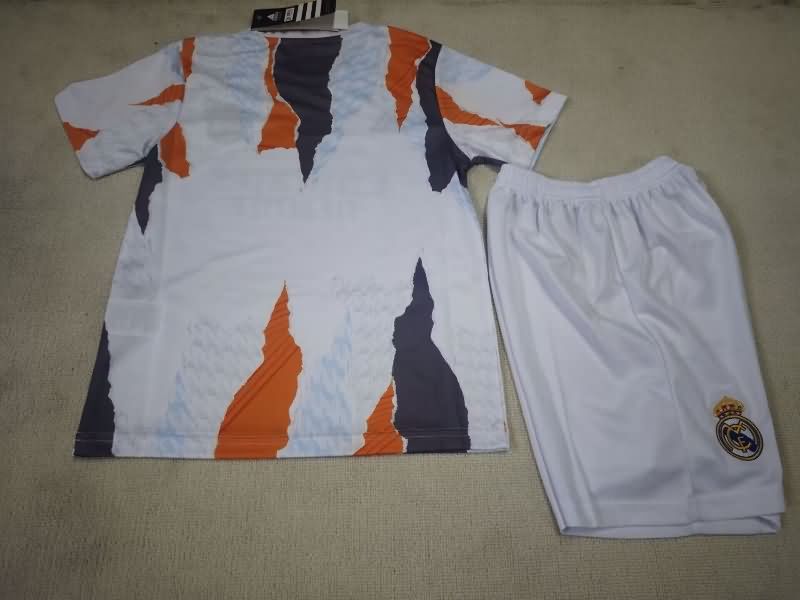 Kids Real Madrid 24/25 Training Soccer Jersey And Shorts 02