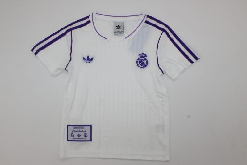Kids Real Madrid 24/25 White Soccer Jersey And Shorts