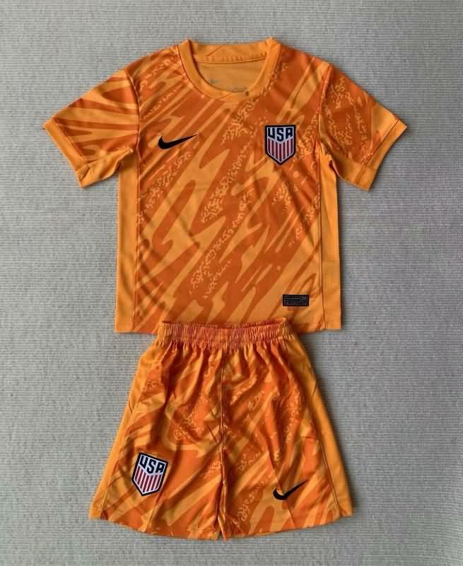 Kids USA Soccer Jersey Copa America Goalkeeper Orange Replica 2024