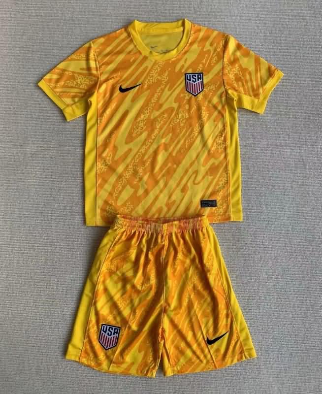 Kids USA Soccer Jersey Copa America Goalkeeper Yellow Replica 2024