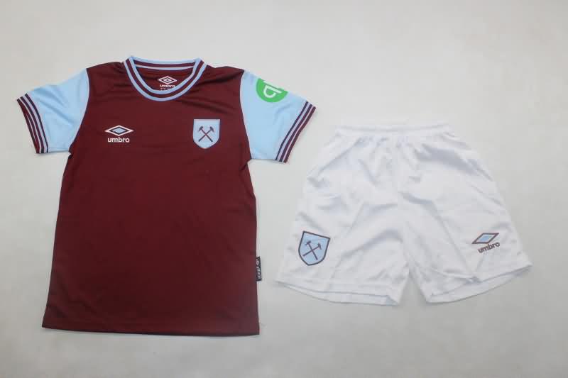 Kids West Ham Soccer Jersey Home Replica 24/25