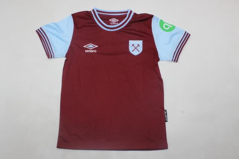 Kids West Ham Soccer Jersey Home Replica 24/25