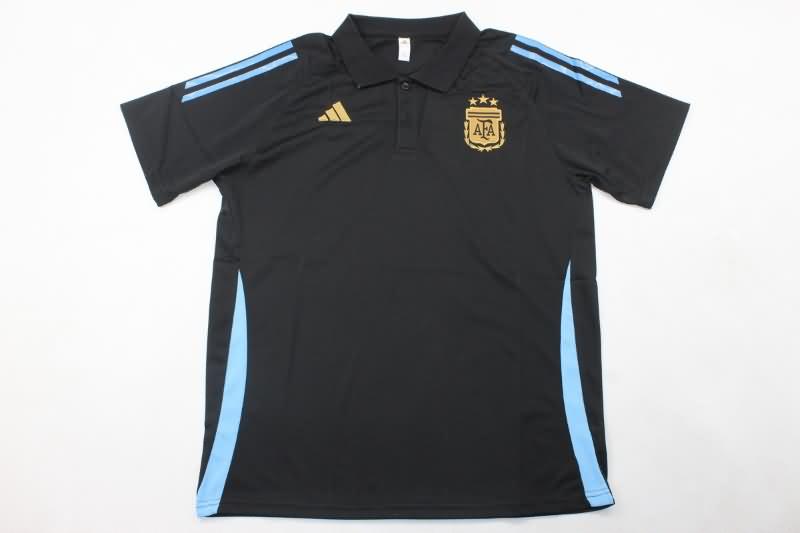 Argentina Soccer Jersey Black Polo Replica 2024