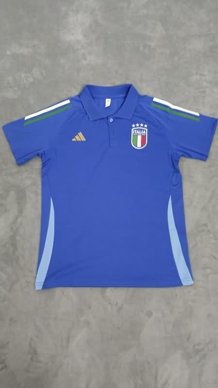 Italy Soccer Jersey Blue Polo Replica 2024