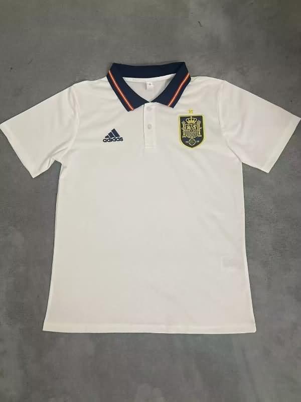 Spain Soccer Jersey White Polo Replica 2024