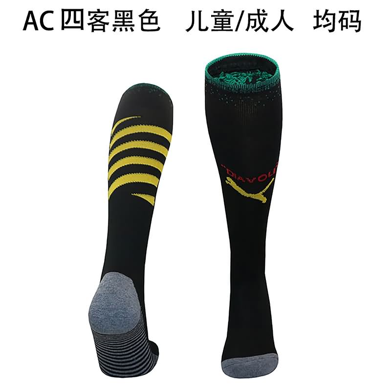 AC Milan Soccer Socks Black Replica 24/25