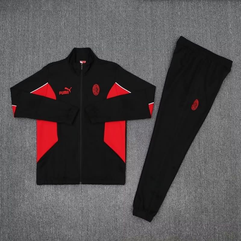 AAA Quality AC Milan 24/25 Black Soccer Tracksuit 03