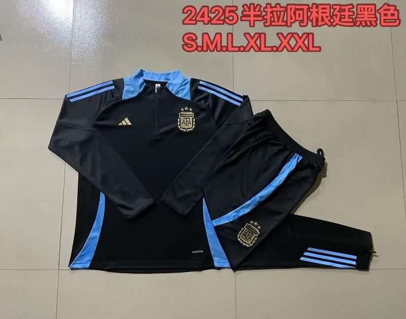 Argentina Soccer Tracksuit Black Replica 2024