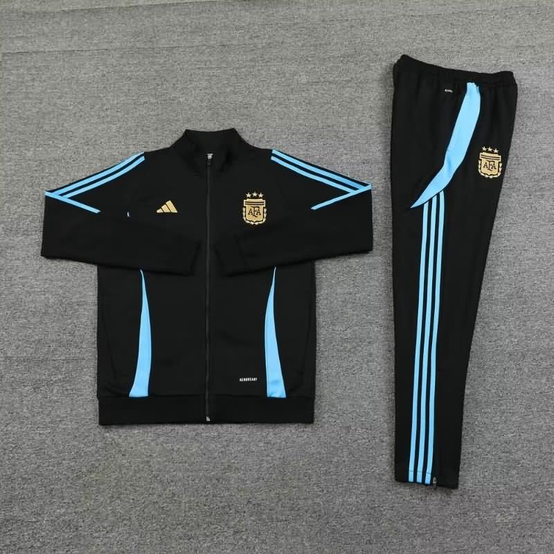 Argentina Soccer Tracksuit 02 Black Replica 2024