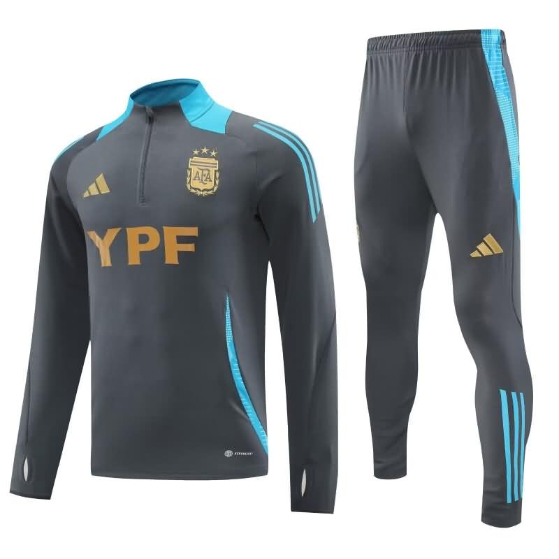 Argentina Soccer Tracksuit 02 Grey Replica 2024