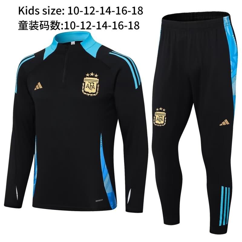 Kids Argentina Soccer Tracksuit Black Replica 2024