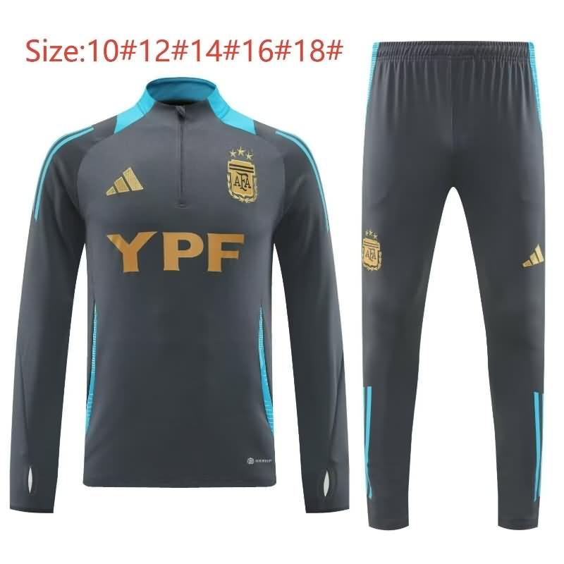 Kids Argentina Soccer Tracksuit Grey Replica 2024