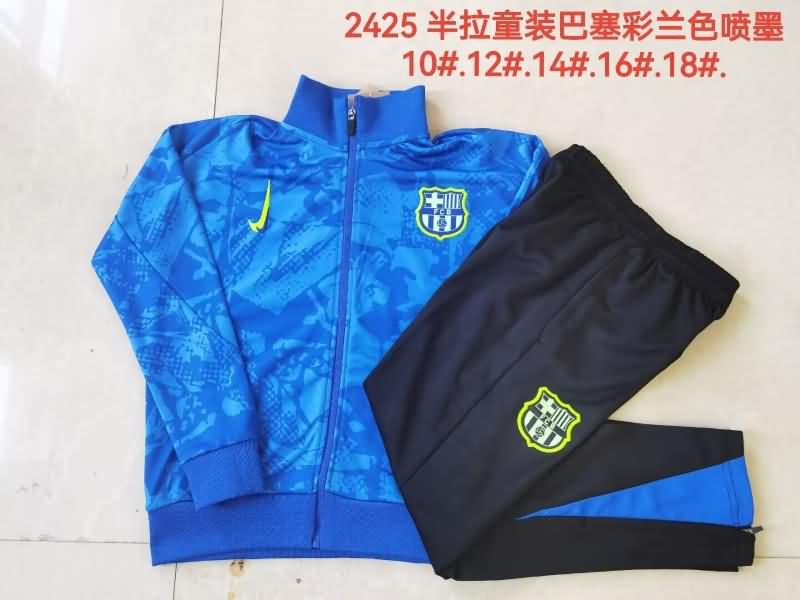 Kids Barcelona Soccer Tracksuit Blue Replica 24/25