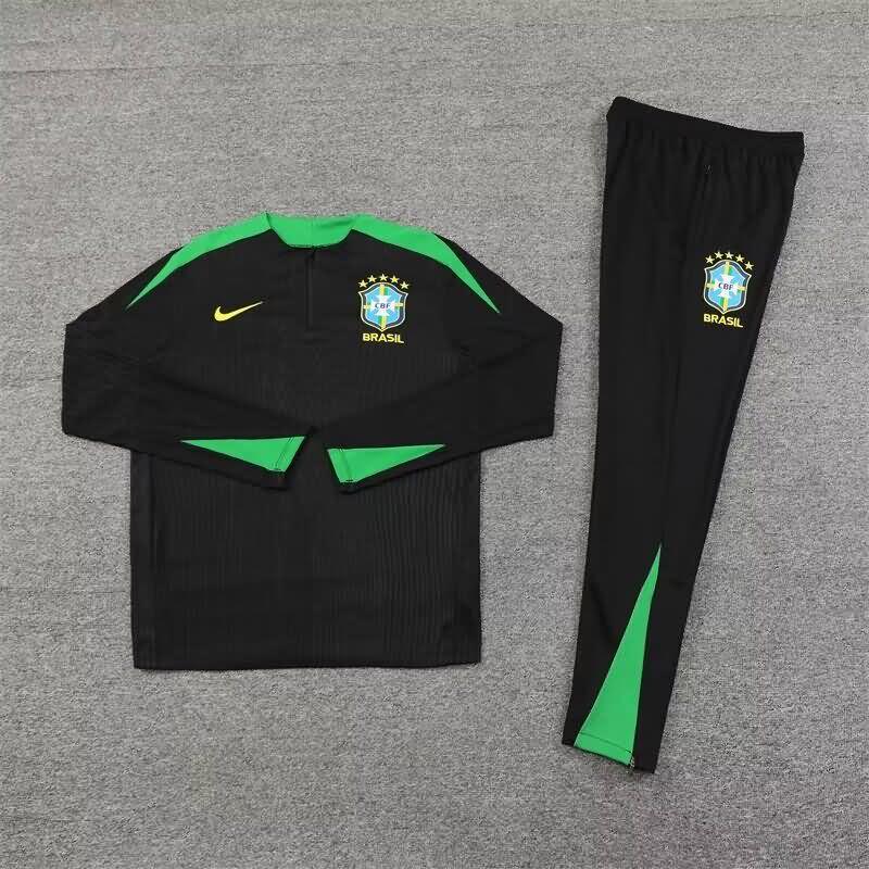 Brazil Soccer Tracksuit Black Replica 2024